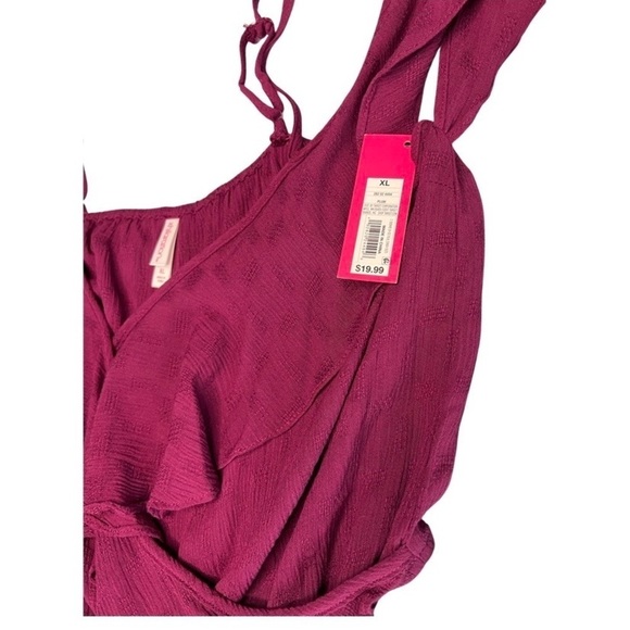 Nwt Xhilaration Plum Cold Shoulder Top Size XL - Picture 7 of 8